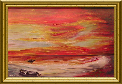 Boats in the Bay by George Morton